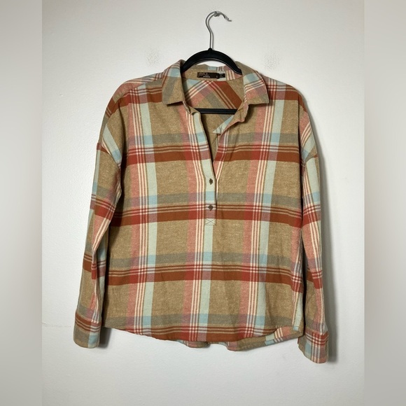 Prana Tops - Prana‎ Popover Shirt Women’s Sz S Plaid Long Sleeves Outdoor Hiking Comfort